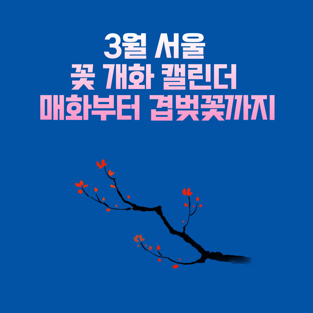 3월 서울 꽃 개화 캘린더 – 매화부터 겹벚꽃까지