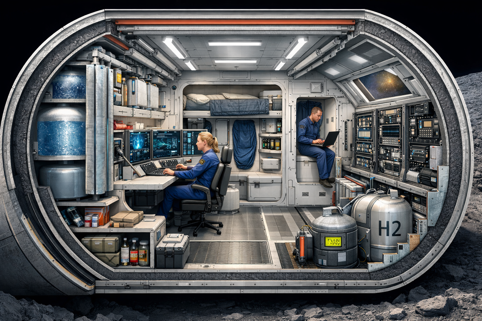 우주선 내 구조와 방사능 보호막