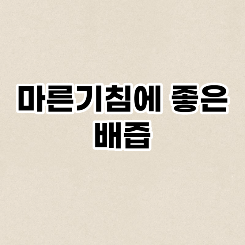 마른기침에 좋은 배즙