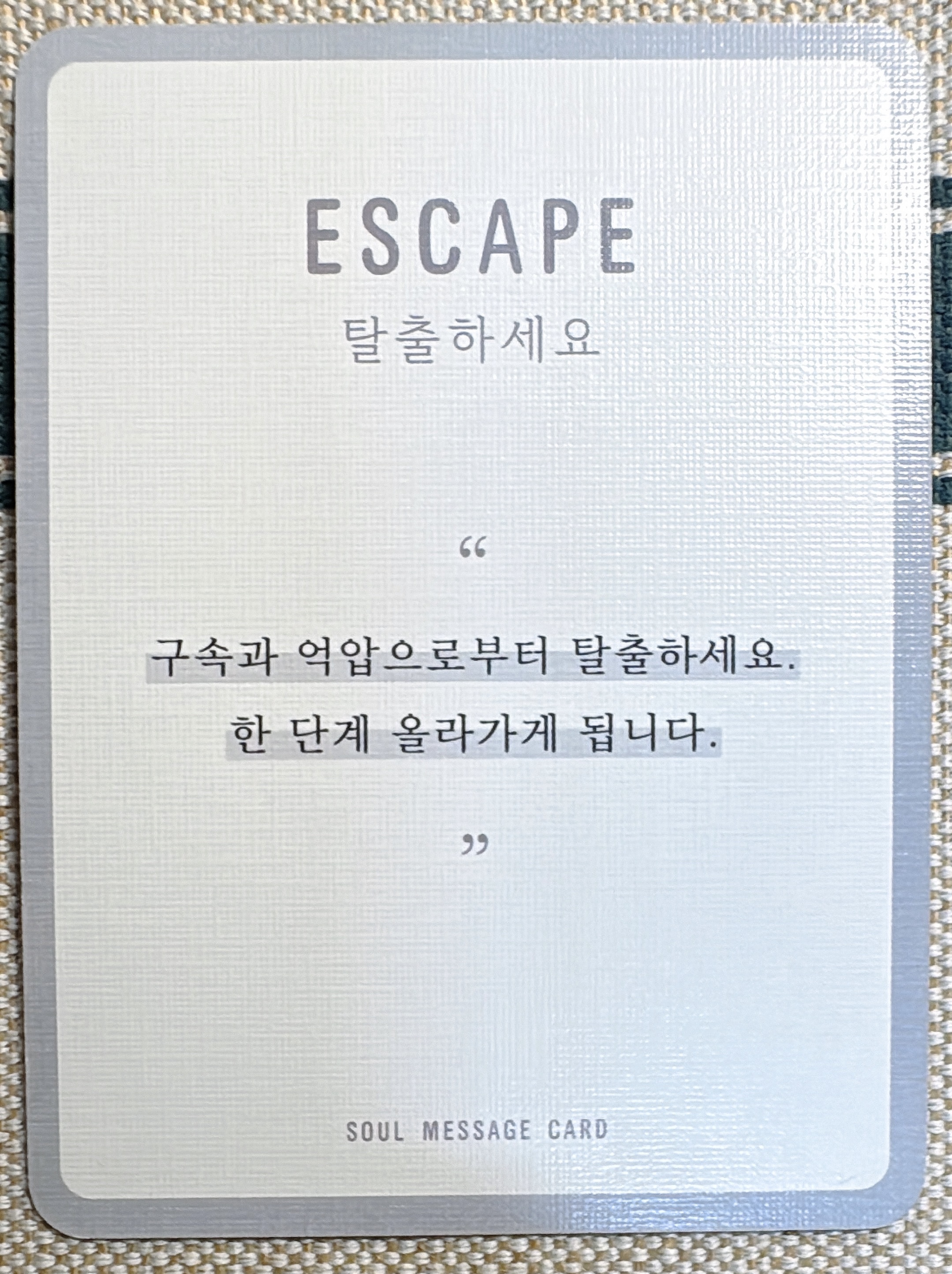 정회도의 소울 메세지 카드: 탈출하세요
