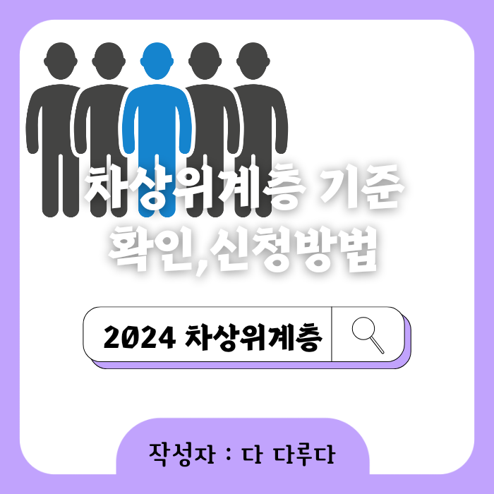 차상위계층 기준 확인방법 신청방법