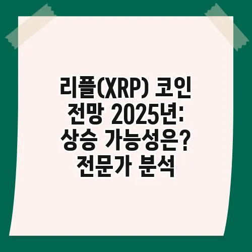리플(XRP) 코인 전망 2025년: 상승 가능성은? 전문가 분석