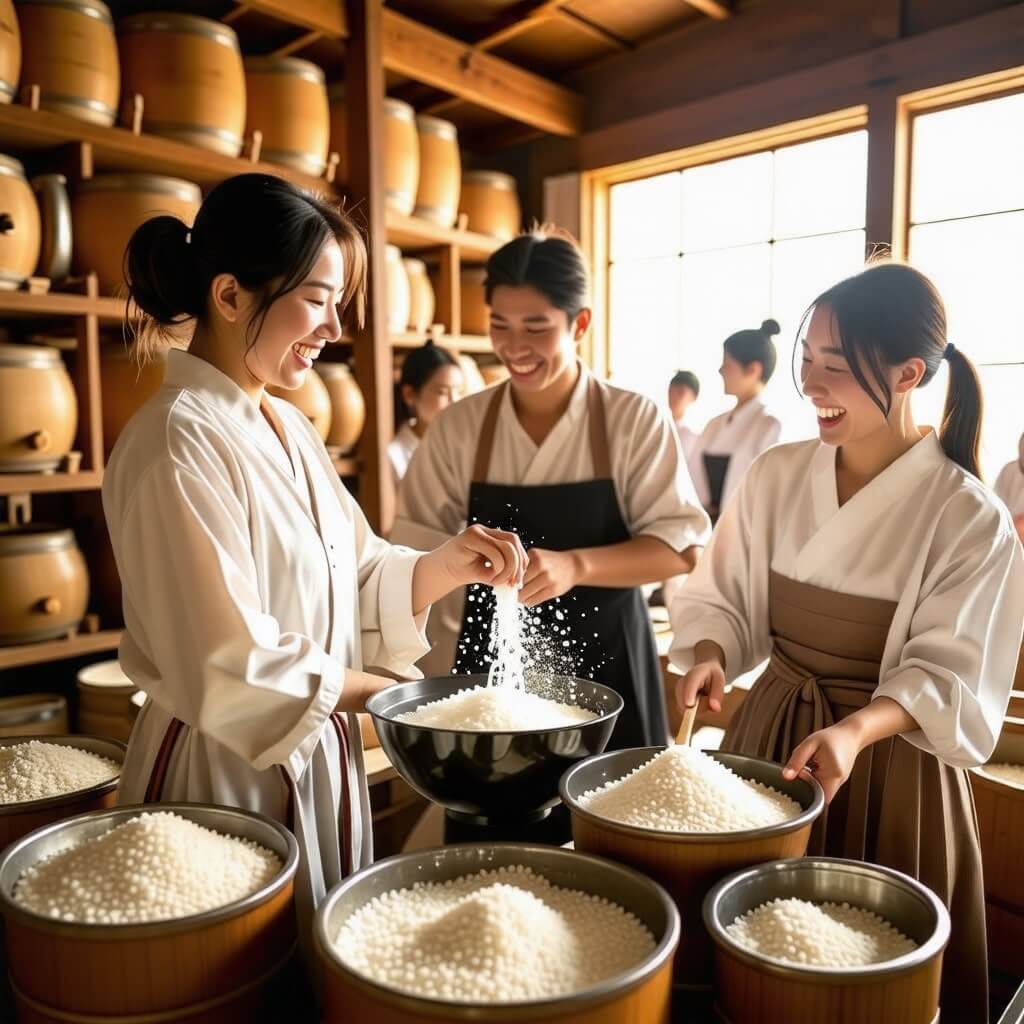 막걸리 제조 체험 장면
