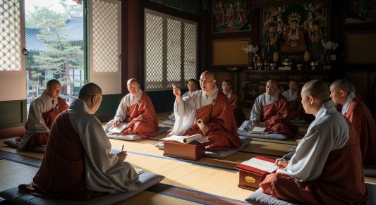 스님들의 교육하는 모습
