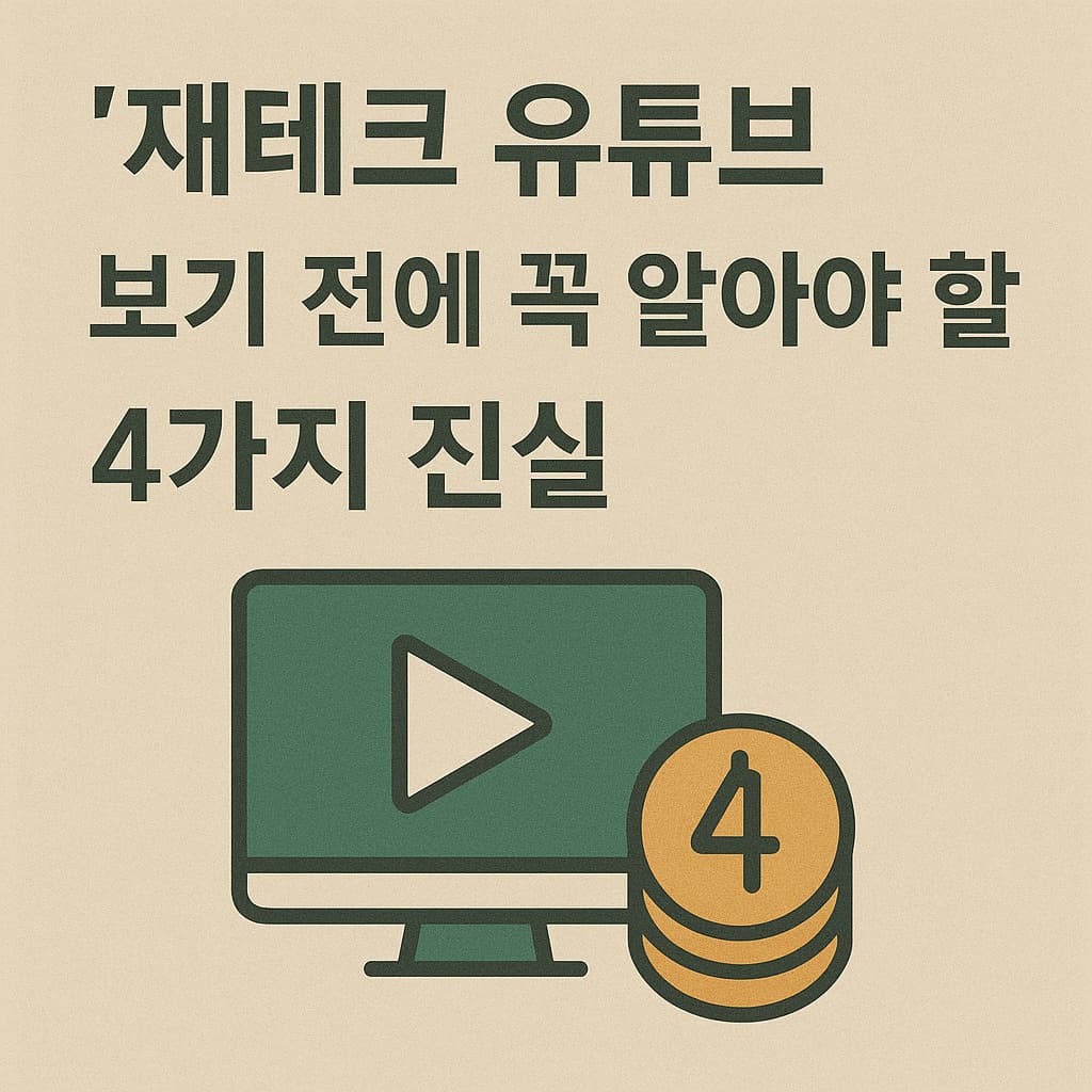 ‘재테크 유튜브’ 보기 전에 꼭 알아야 할 4가지 진실