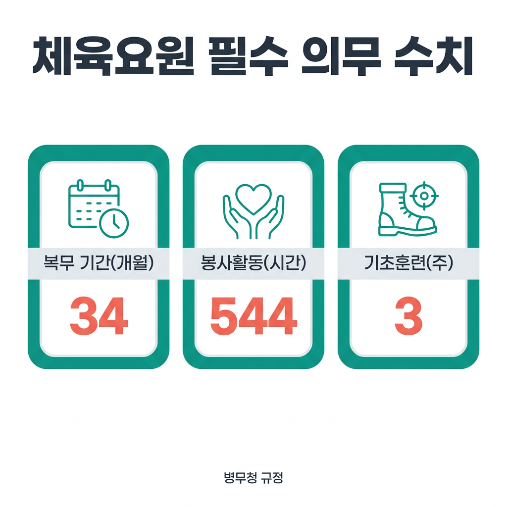 체육요원 필수 의무 수치