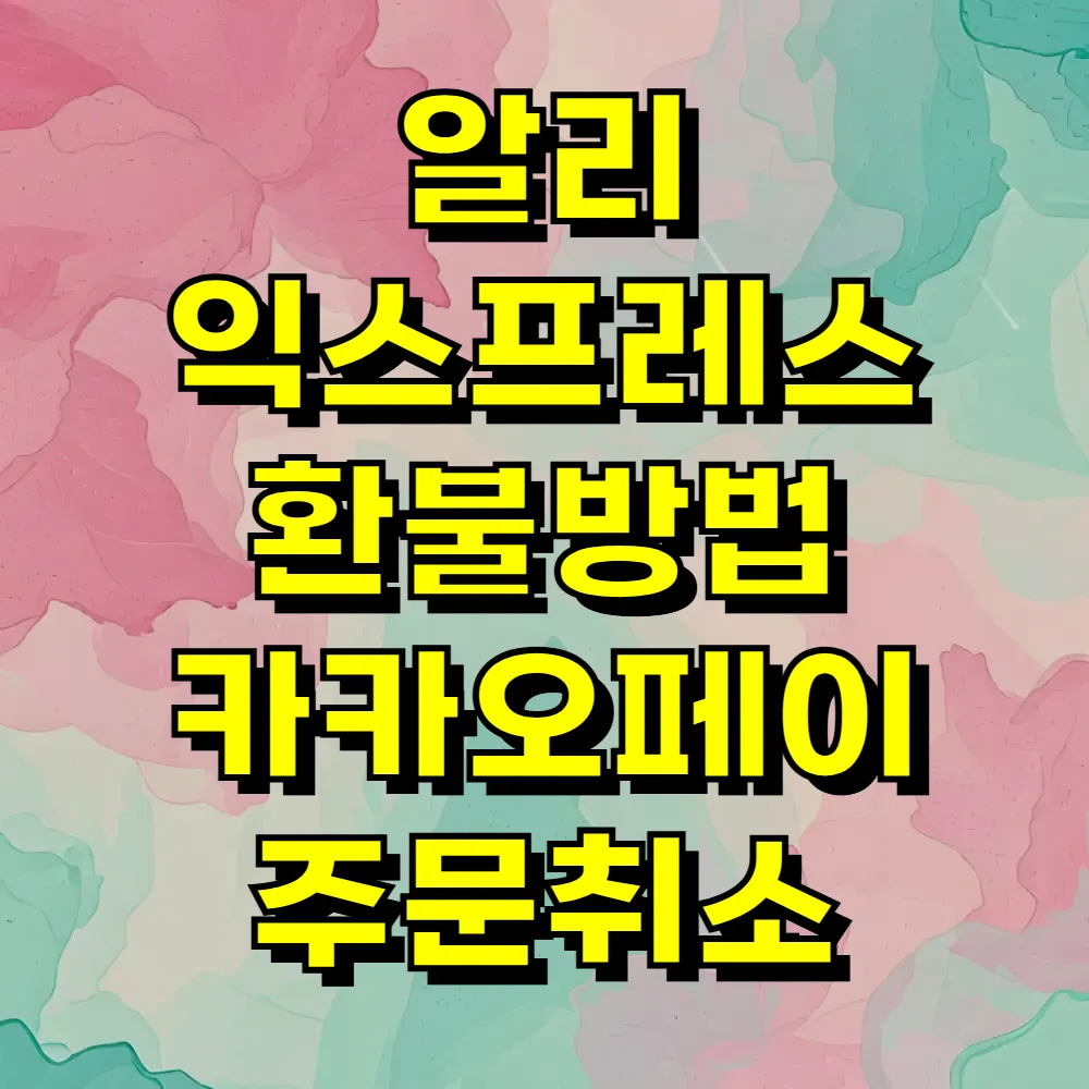 알리 익스프레스 환불방법 카카오페이 주문취소