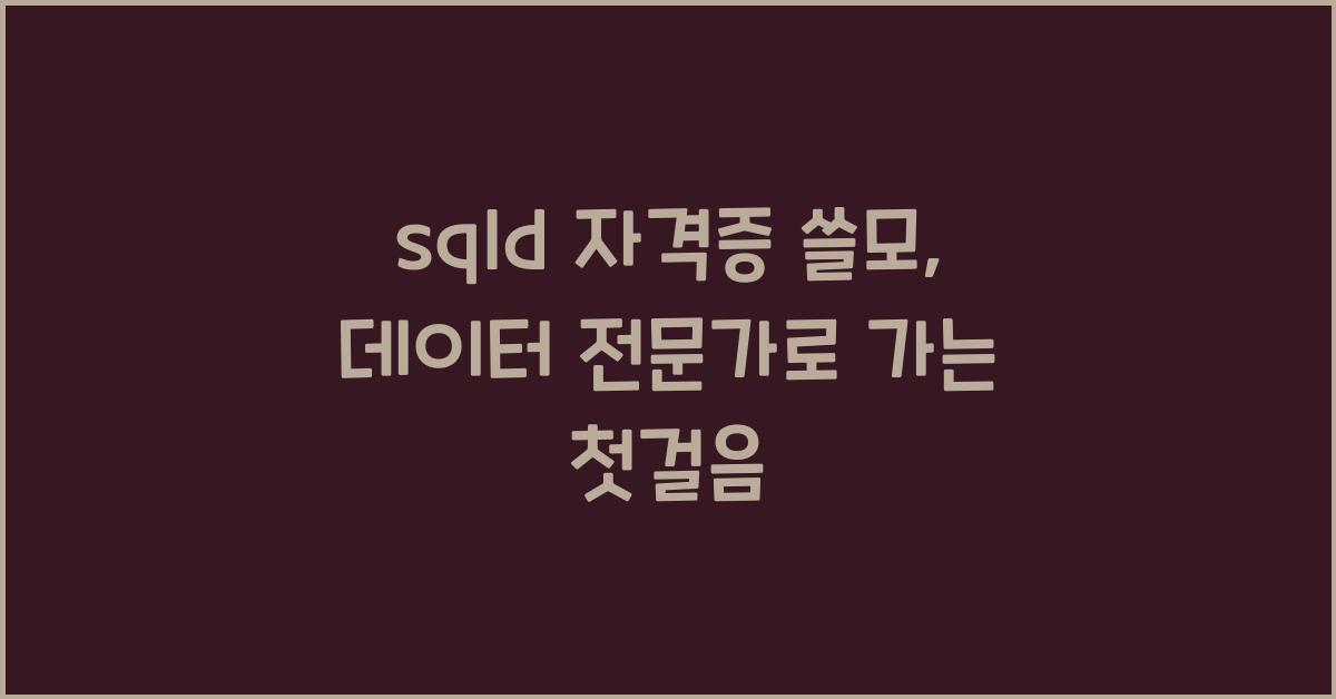 sqld 자격증 쓸모