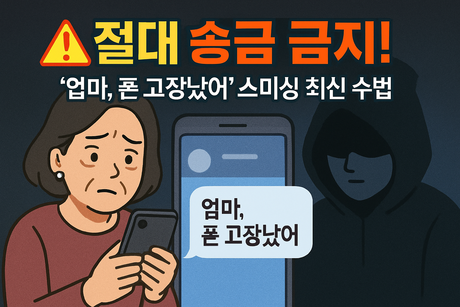 "엄마, 나 폰 고장났어" 문자 받으면 절대 누르지 마세요 (모르면 100% 당하는 최신 스미싱 수법)
