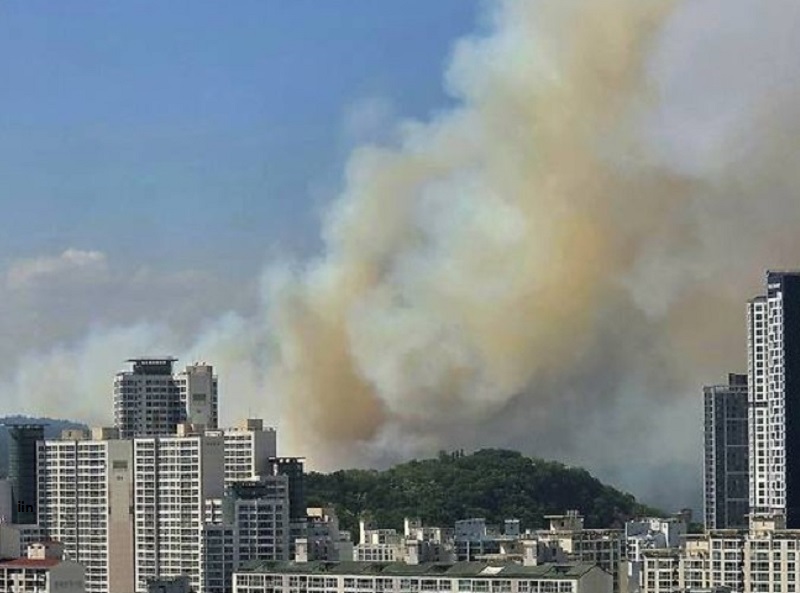 대구 함지산 재발화된 산불