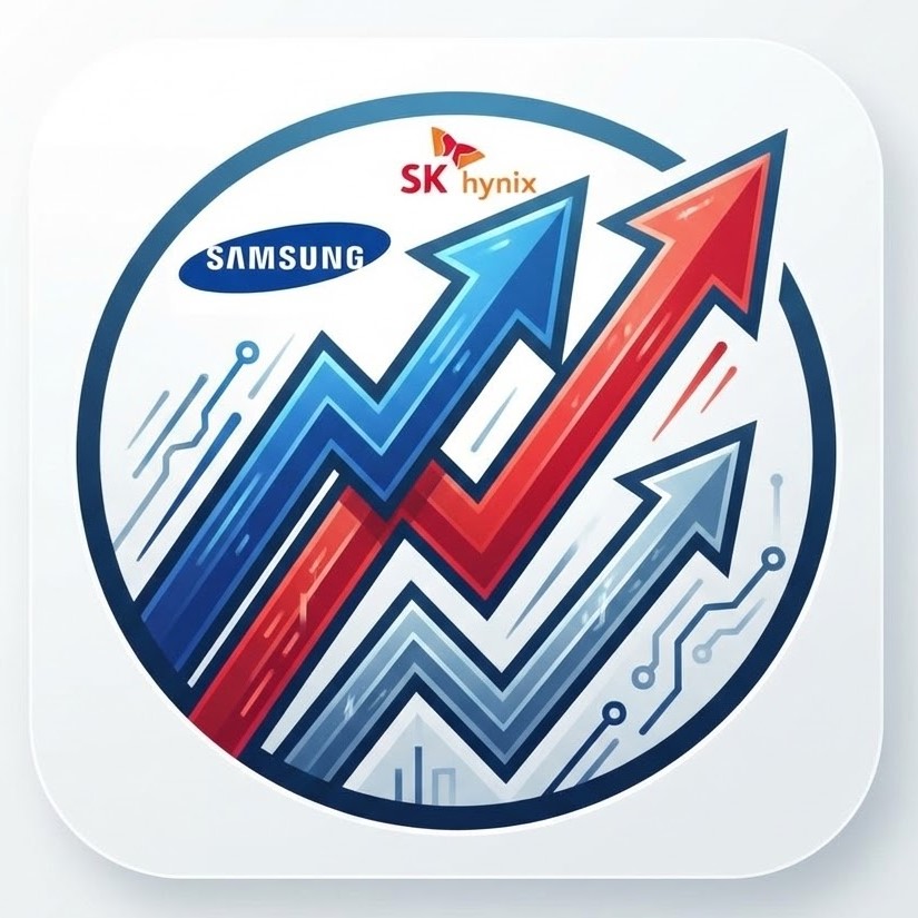 삼성전자 SK하이닉스 주가 상승 화살표 아이콘