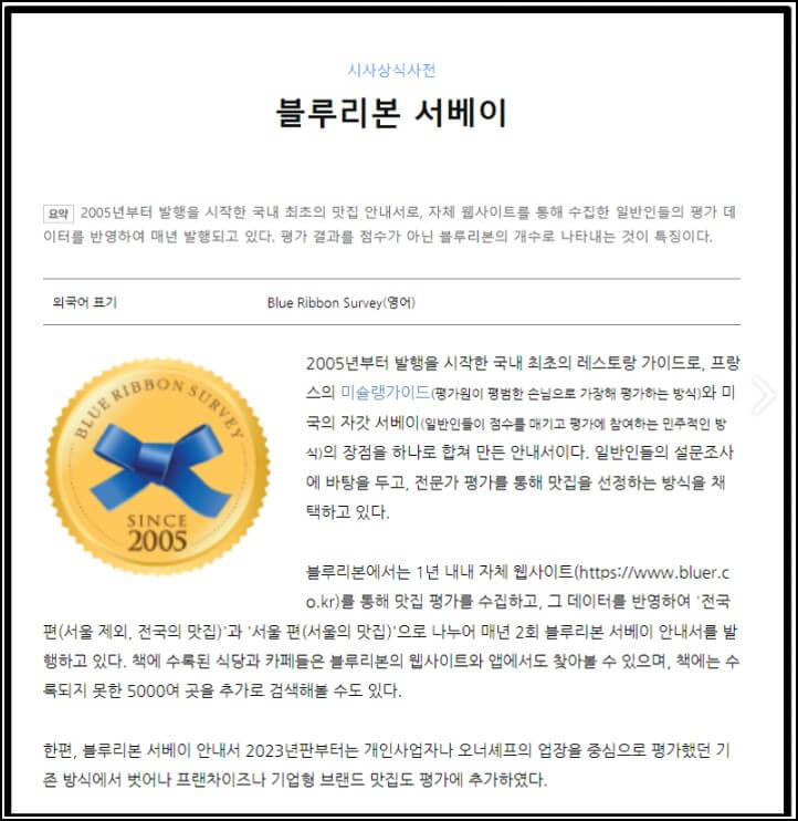 블루리본서베이란?