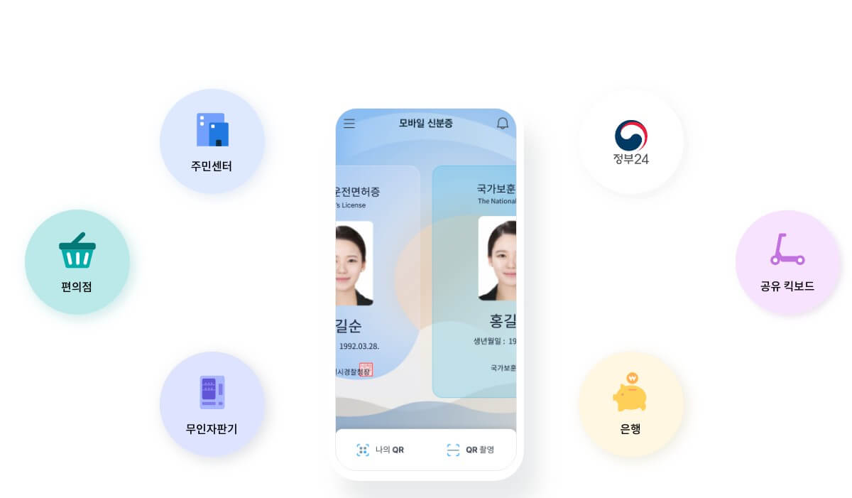 다양한 곳에서 사용 가능한 모바일 신분증