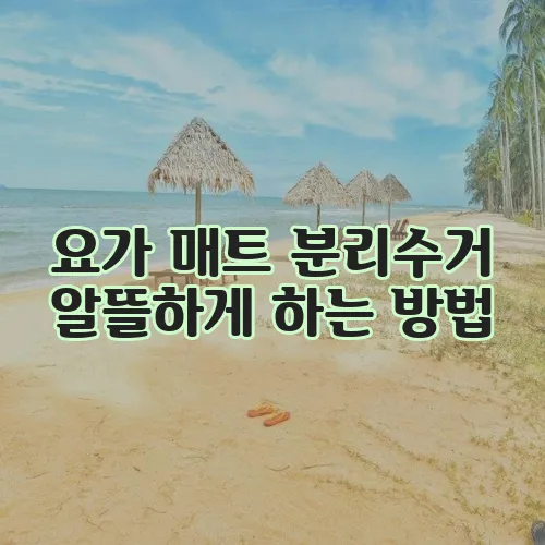 요가 매트 분리수거 알뜰하게 하는 방법, 꼭 알아두세요!