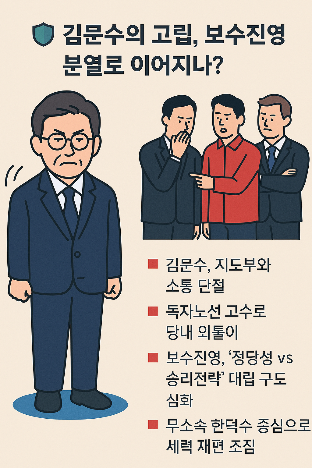 🛡️ 5. 김문수의 고립, 보수진영 분열로 이어지나? - 타이틀사진