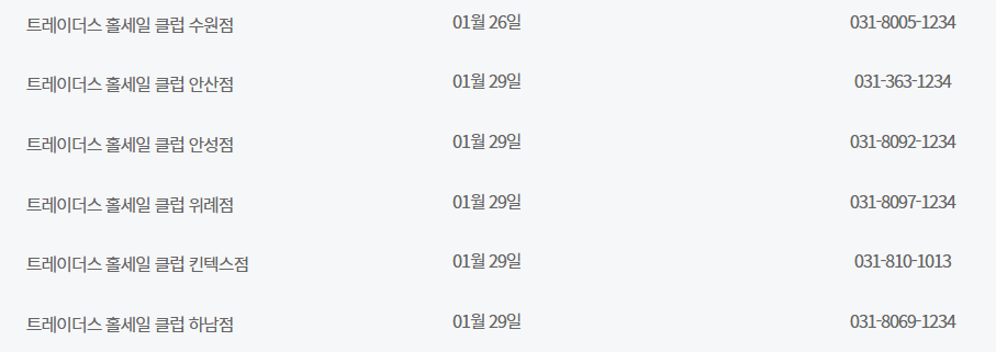 수원 이마트 트레이더스 설연휴 휴무일