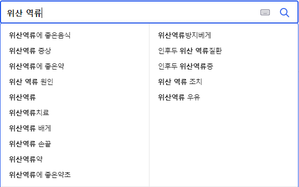 위산 역류 연관 검색어