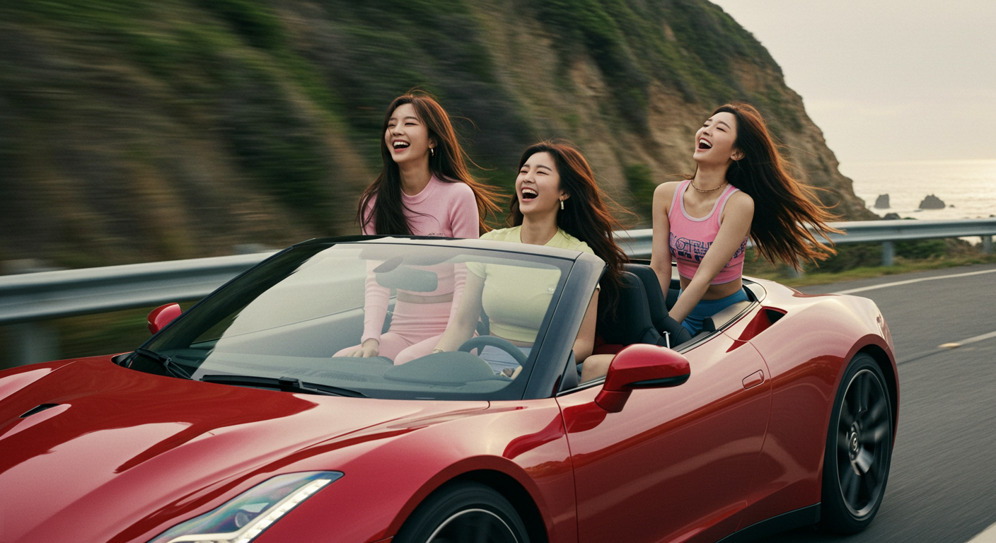 스포츠카에 탄 여자들
