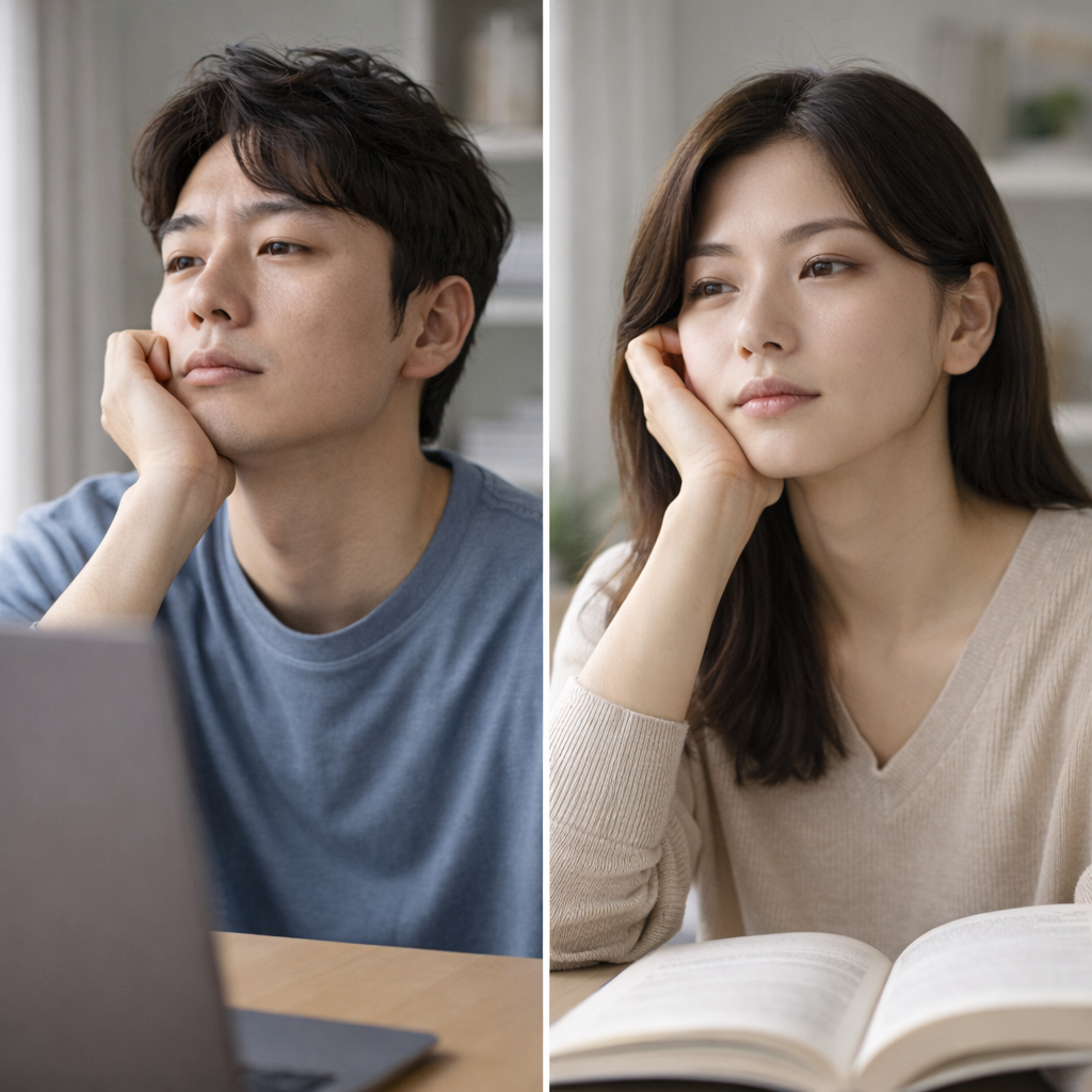 금연 중 금단증상으로 집중력이 떨어지는 상황을 표현한 이미지
