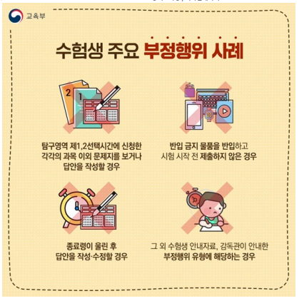 수능시유의사항