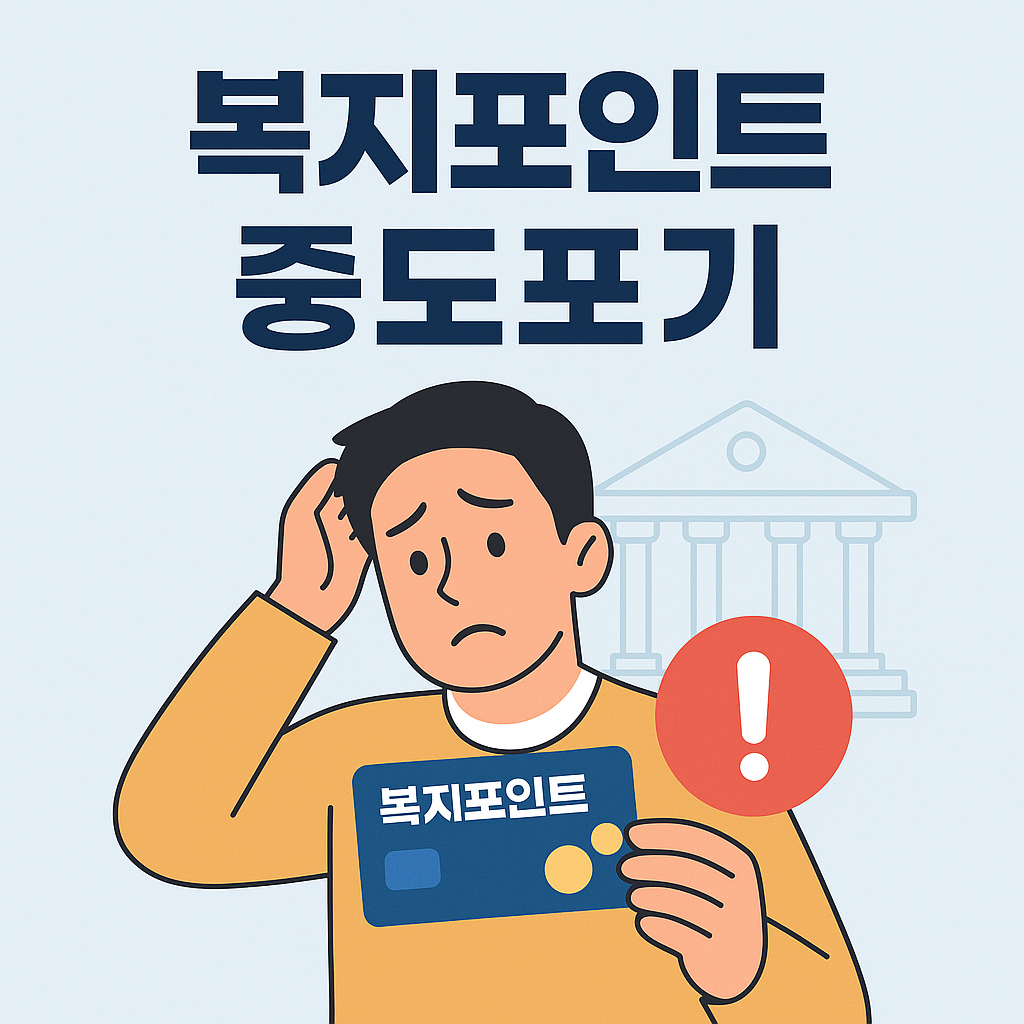 청년 복지포인트 중도포기 총정리