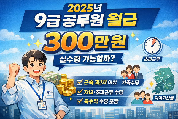 9급 공무원 월급 300만원 가능성 분석