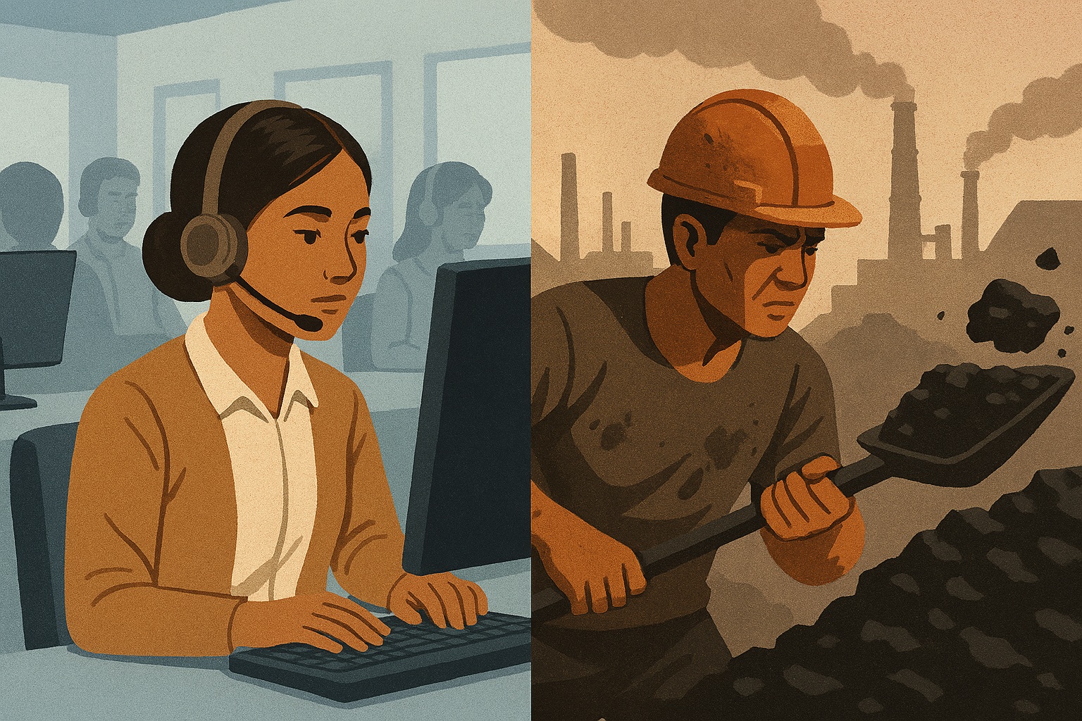 필리핀의 BPO 노동자와 인도네시아의 석탄 광부