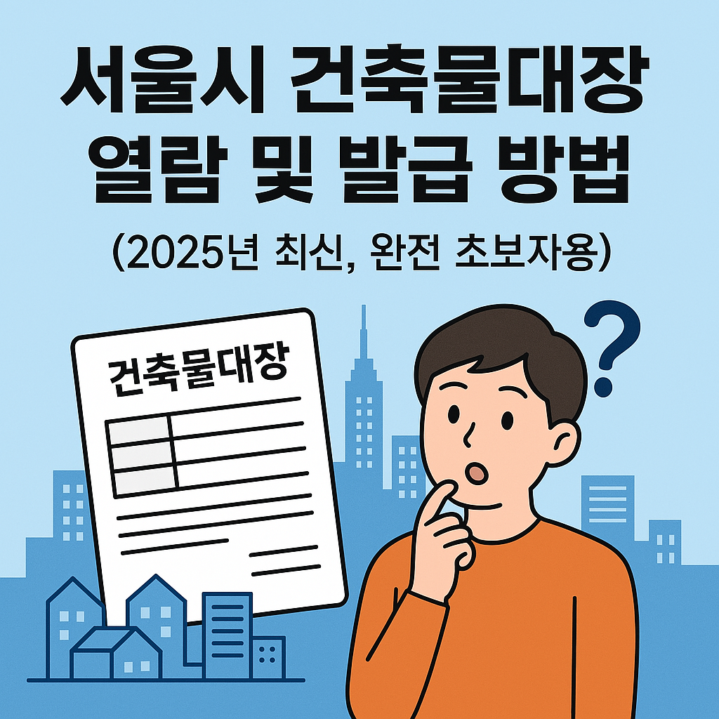 서울시 건축물대장 열람 및 발급 방법 (2025년 최신, 완전 초보자용)