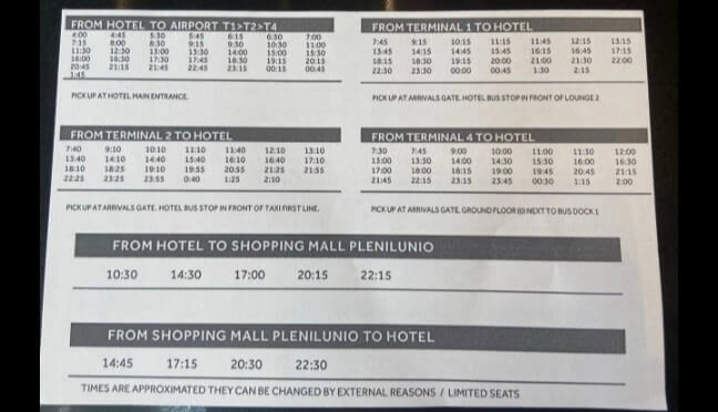 #메리어트 오디토리움 호텔 셔틀버스 시간표