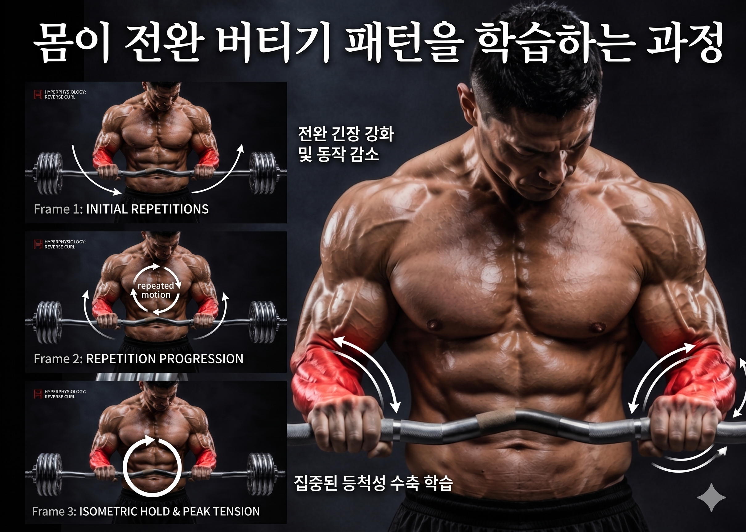 몸이 전완 버티기 패턴을 학습하는 과정