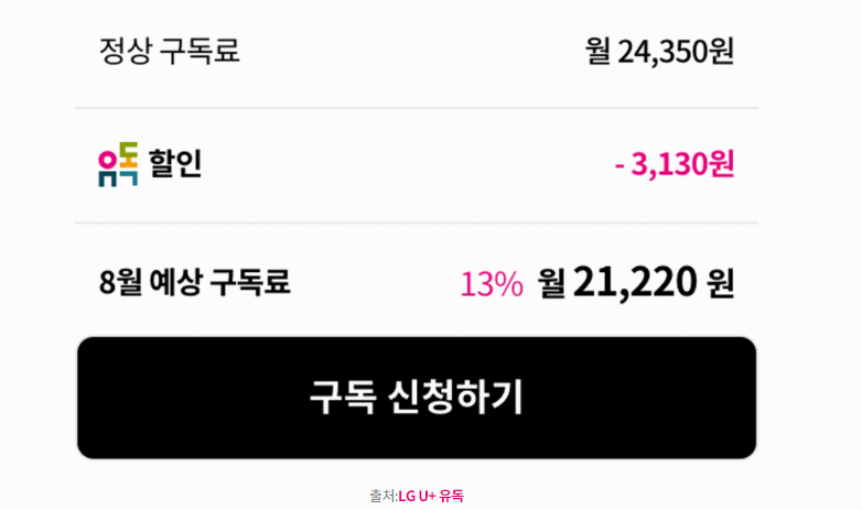 디즈니 플러스 가격 할인 방법 중 하나인 유독 금액 사진