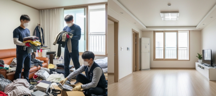금산 고독사청소 및 정리중
