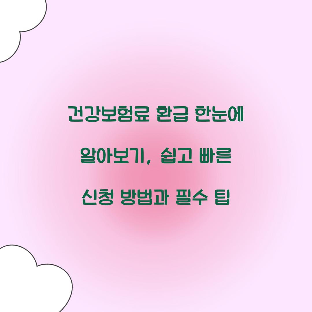 건강보험료 환급 한눈에 알아보기