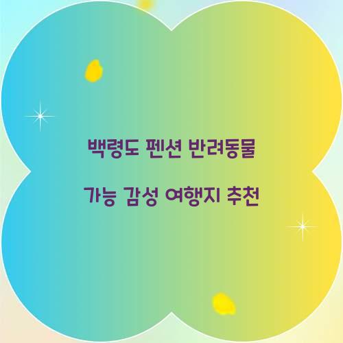 백령도 펜션 반려동물 가능 감성