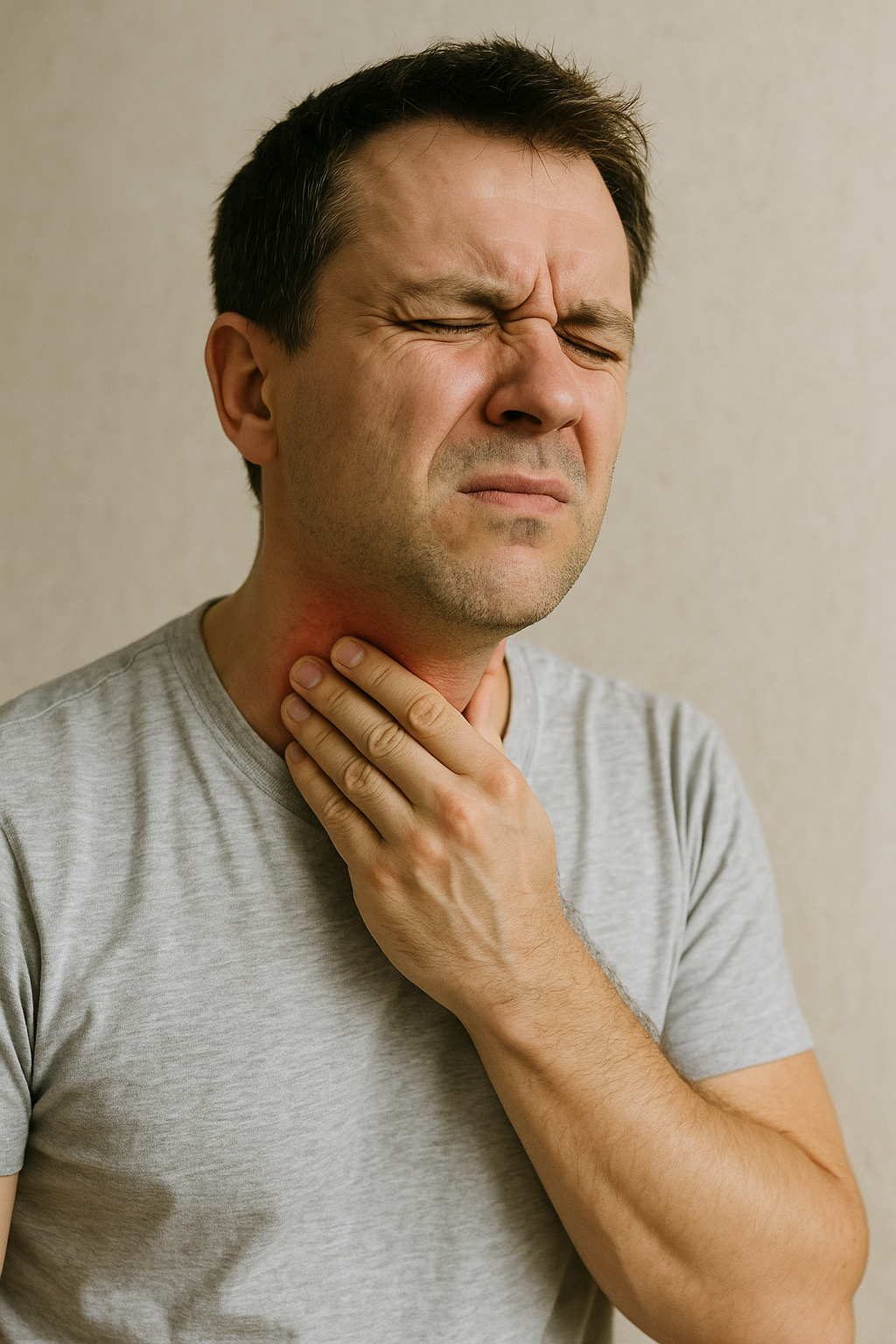 인후통 으로 인한 목아픔 사진