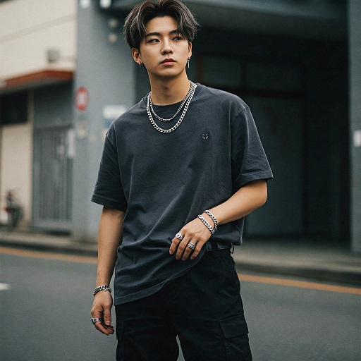 악세사리를 착용하고 있는 남성