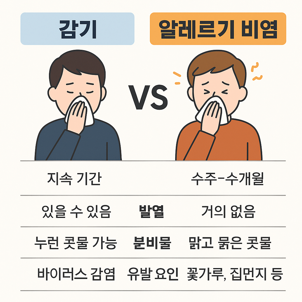 감기와 다른 알레르기 비염의 특징