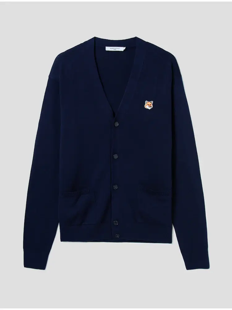 메종 키츠네 여우 패치 클래식 가디건 3종 네이비