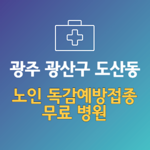 광주 광산구 도산동 노인 독감예방접종 무료 병원 (인플루엔자 무료 접종 대상 날짜)