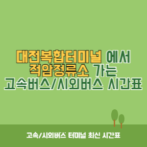 대전복합터미널에서 적암정류소 가는 시외버스 시간표 최신정보