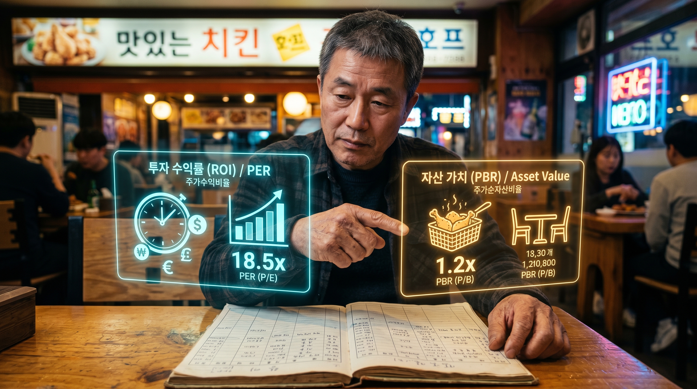 "주식 투자 지표인 PER와 PBR의 의미를 분석하는 투자자"