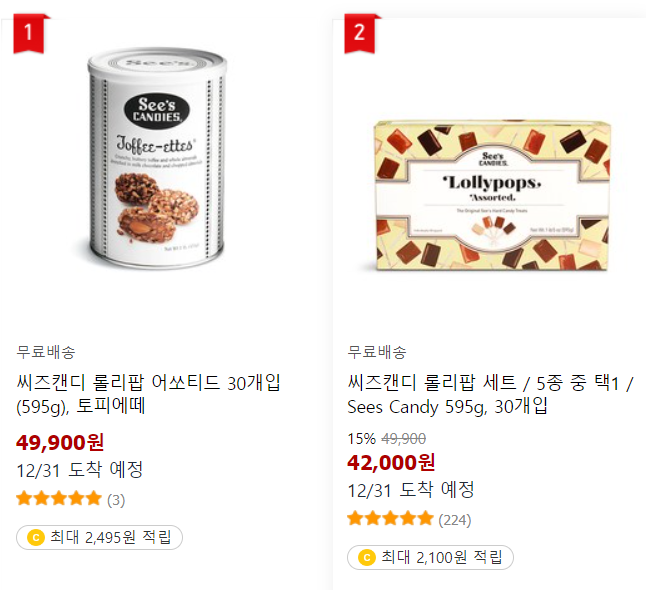 씨즈캔디 토피에츠, 쿠팡가격