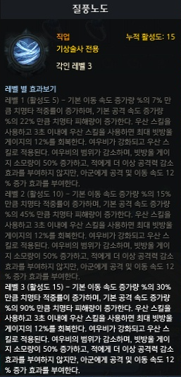 로스트아크 질풍노도 각인