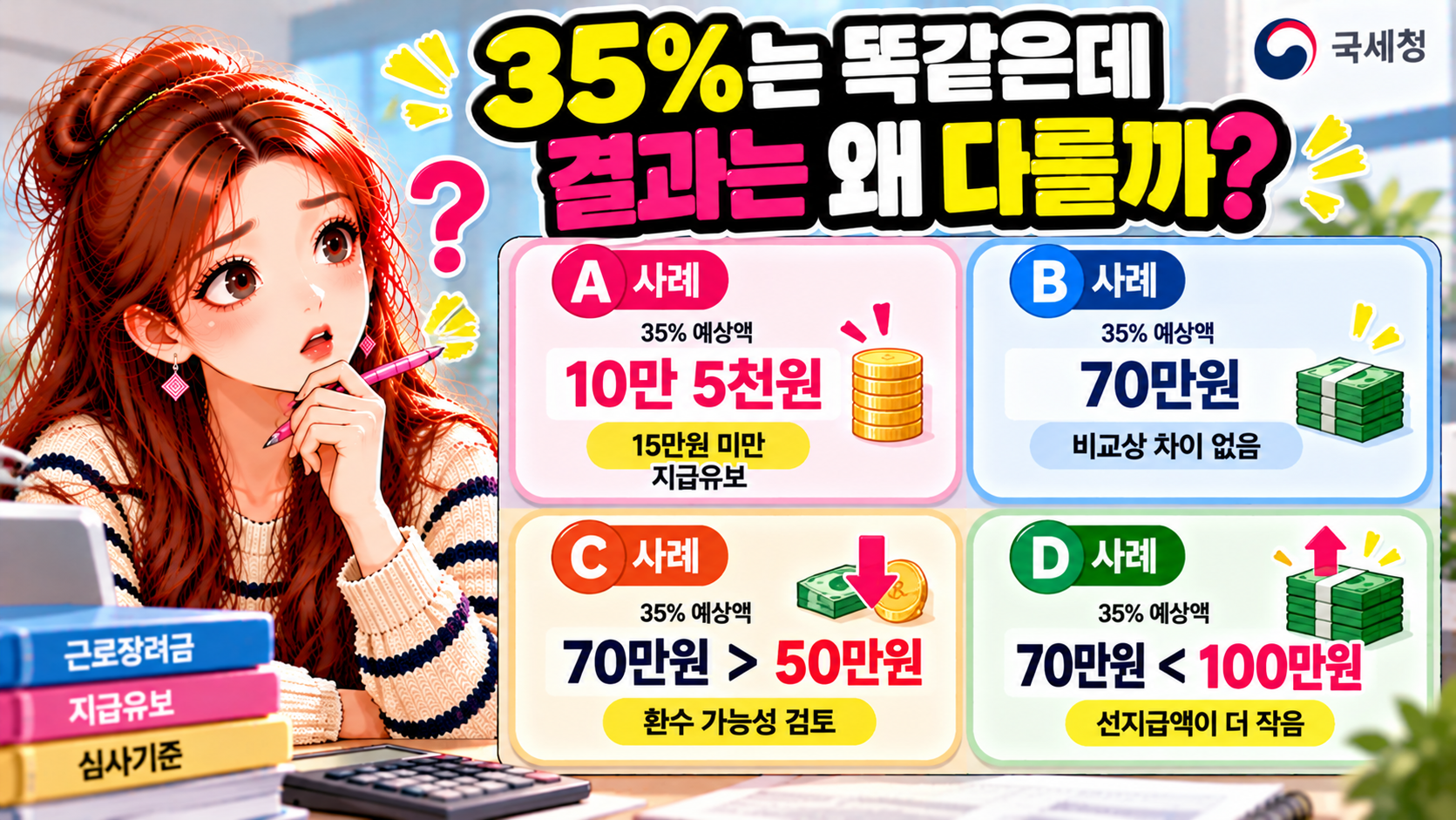 근로장려금 35%를 계산했는데도 지급되지 않는 이유는?