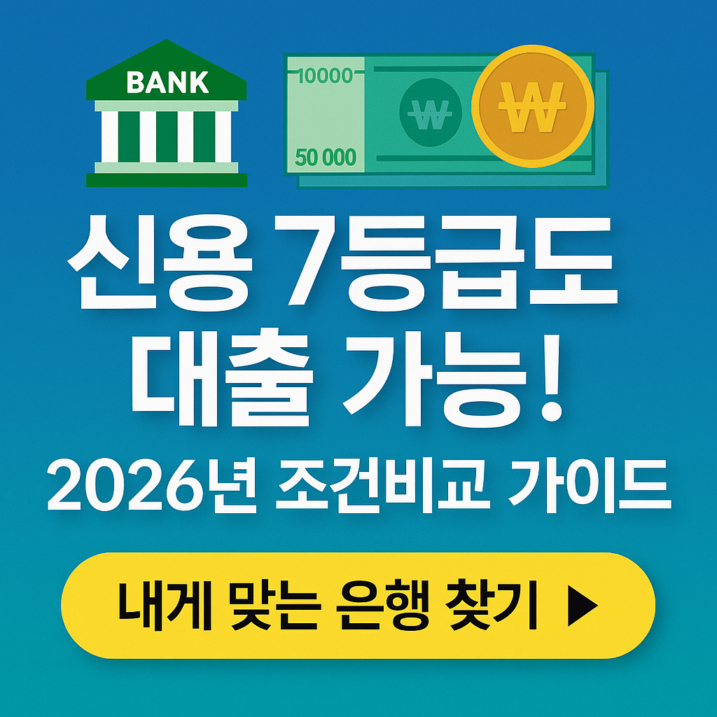 신용 7등급도 대출 가능? 은행별 중금리&middot;서민금융 상품 완벽 가이드 (2026 최신)