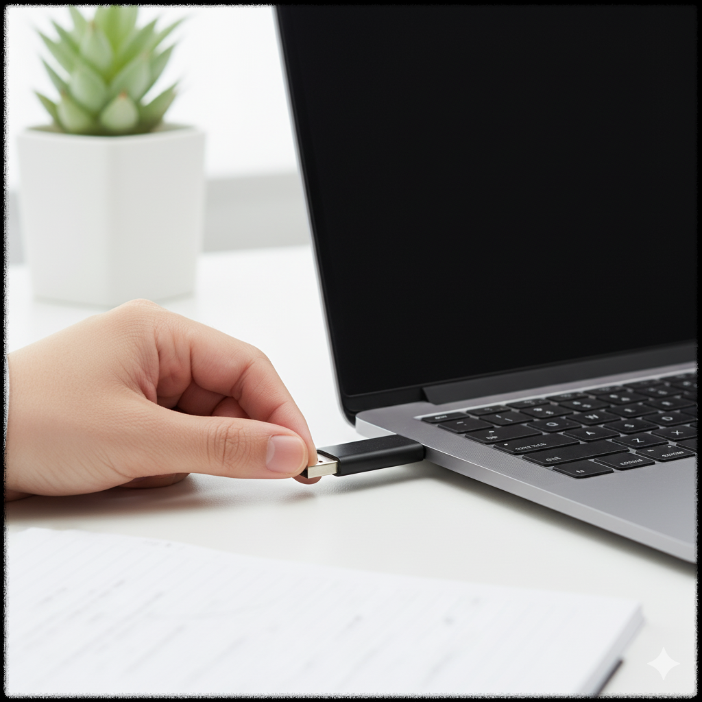 Windows 설치 미디어를 준비 중인 모습