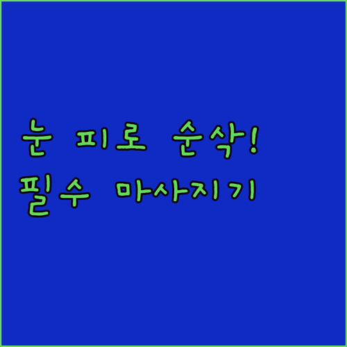 직장인 눈 피로 해결 눈 마사지기 추..