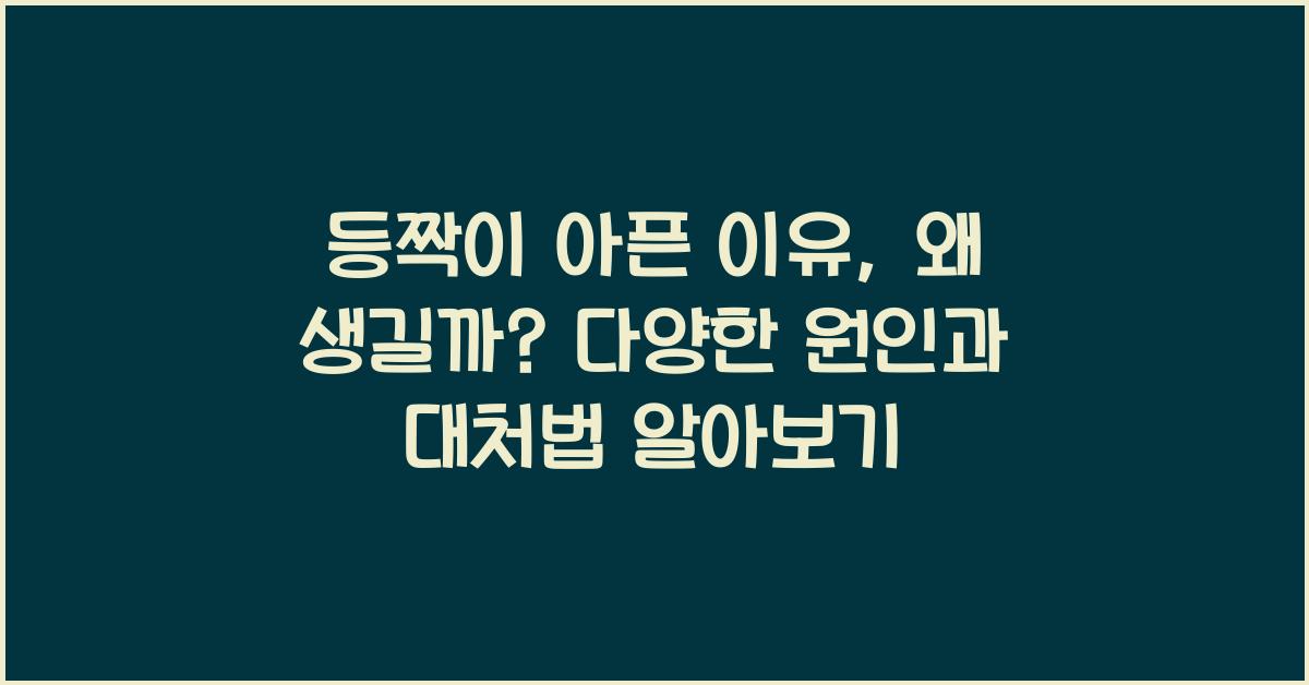 등짝이 아픈 이유