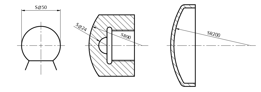 구의-지름-반지름-치수기입