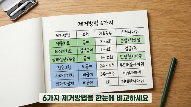 마귀 제거방법 6가지 보험 치료횟수 추천 사마귀 종류 비교 정리